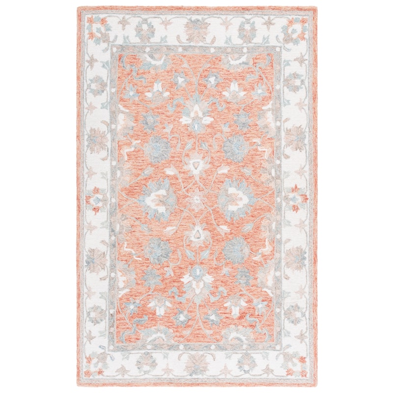 SAFAVIEH Handmade Heritage Sigþridur Traditional Wool Rug - 2'3" x 8' Runner - Rust/Ivory