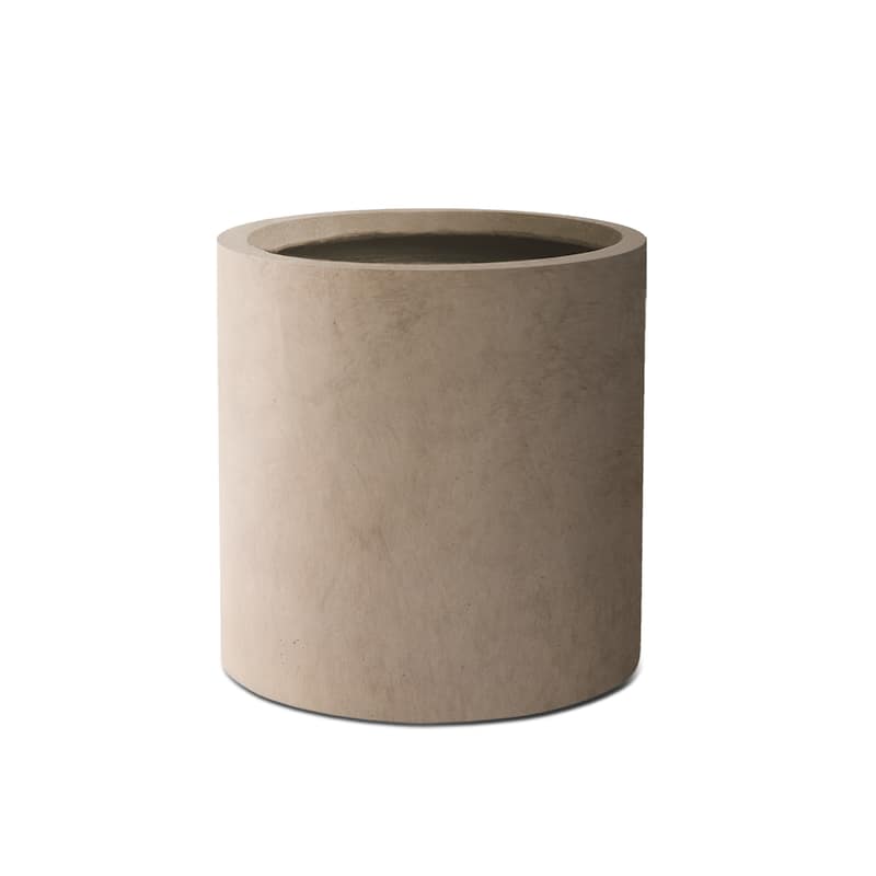 Plantara 13" D Concrete Outdoor planter,Lightweight Flower pot,Modern Round Plant pot for Garden,with Drainage Hole