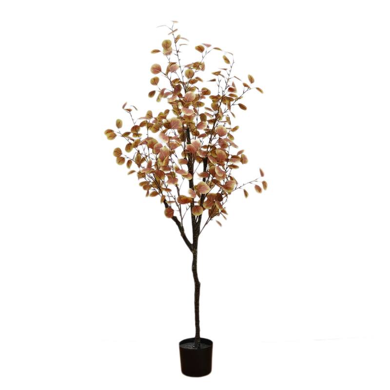 Artificial Eucalyptus Tree, Realistic Fall Eucalyptus Leaves Stems Autumn Fall Leaves Faux Tree Decorations