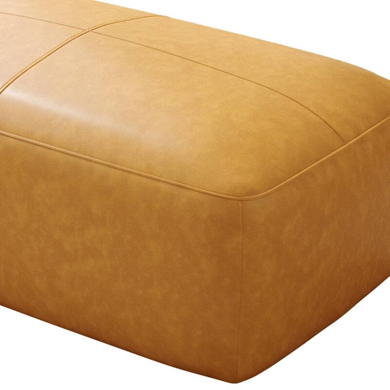Genuine Leather Ottoman, 43" Upholstered Bench for Living Room and Bedroom