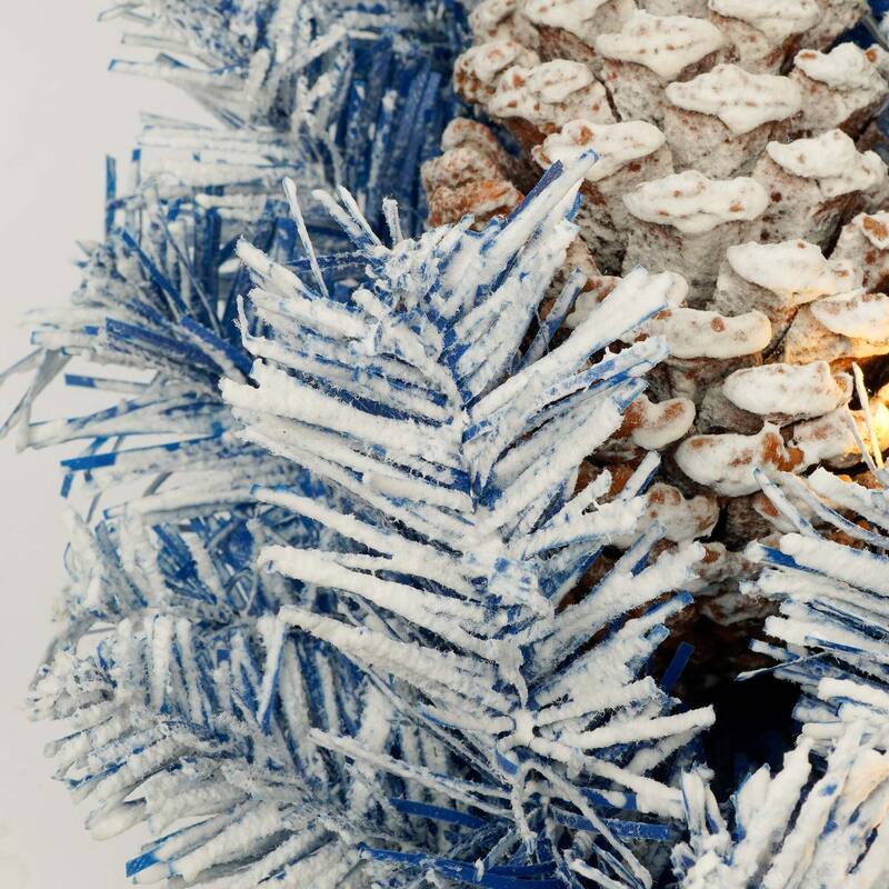 Pre-lit Xmas Tree Artificial Christmas 4-Piece Set in Blue