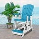 preview thumbnail 6 of 5, OS Home and Office Model Double Balcony Height Glider with Center Table in Aruba Blue and White