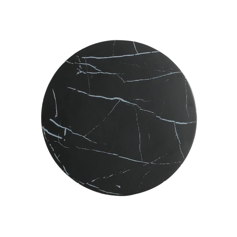Christopher Knight Home Indoor/Outdoor Modern Black Marble Side Table