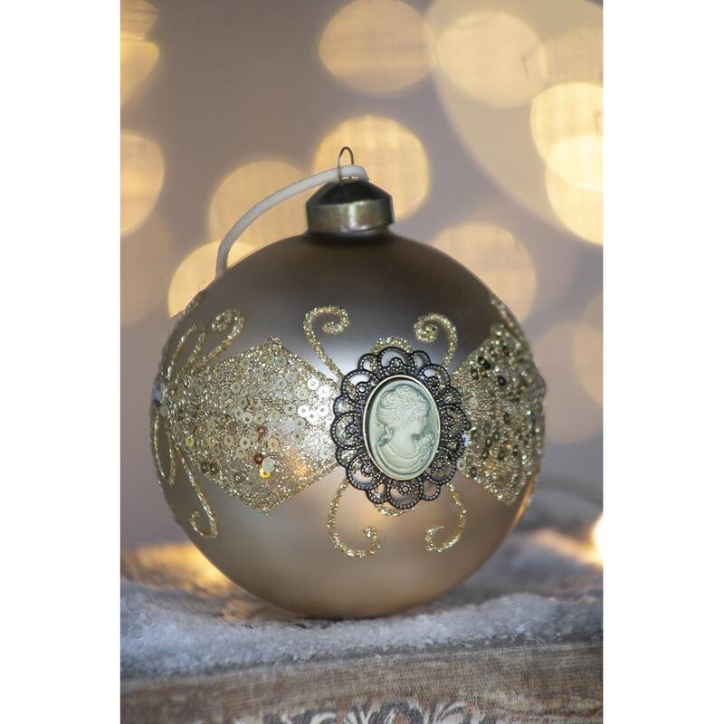 D3.9" Christmas Ball Ornaments, Glass Decorative Hanging Ball Christmas Tree Ornaments for Holiday Decorations, Set of 6
