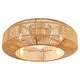 preview thumbnail 19 of 17, Boho Smart Gold Rattan Caged Drum Flush Mount Ceiling Fan