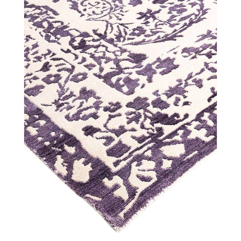 Ikat One-of-a-Kind Hand-Knotted Area Rug - Beige, 8' 1" x 10' 0" - 8' 1" x 10' 0"