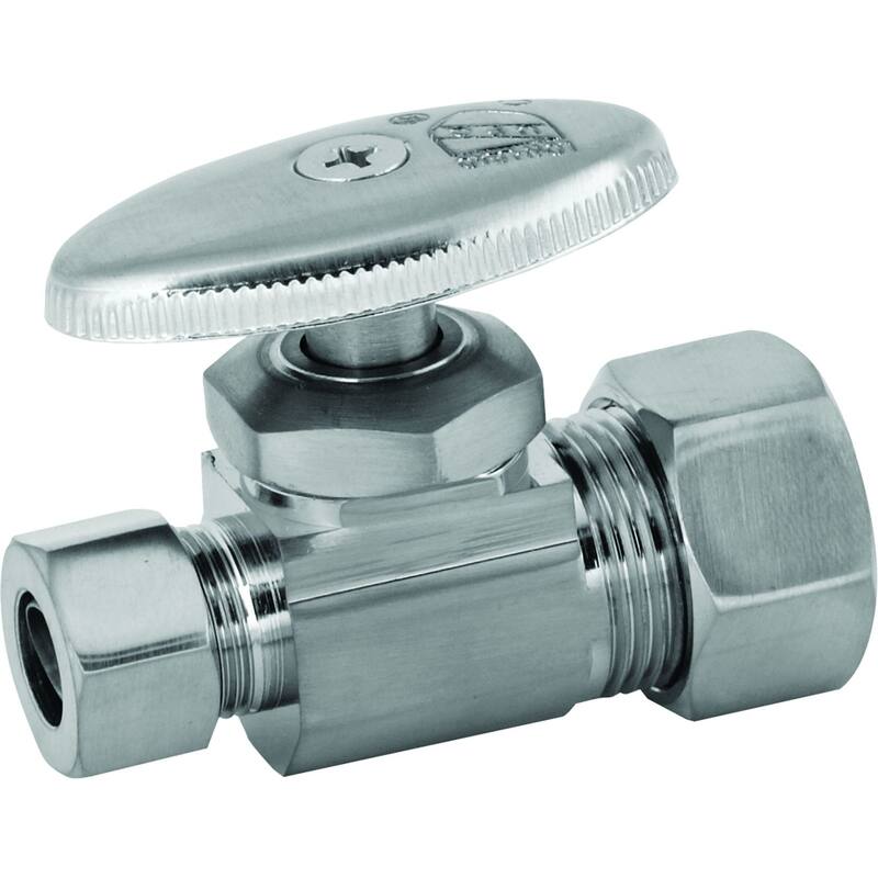 PROFLO PF211 5/8" x 3/8" OD Standard Straight Stop - Brushed Nickel