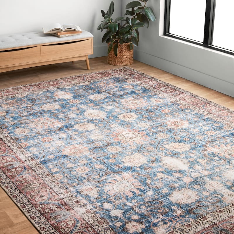 Alexander Home Tremezzina Printed Distressed Boho Rug - 3' 6" x 5' 6" - Runner/Rectangle