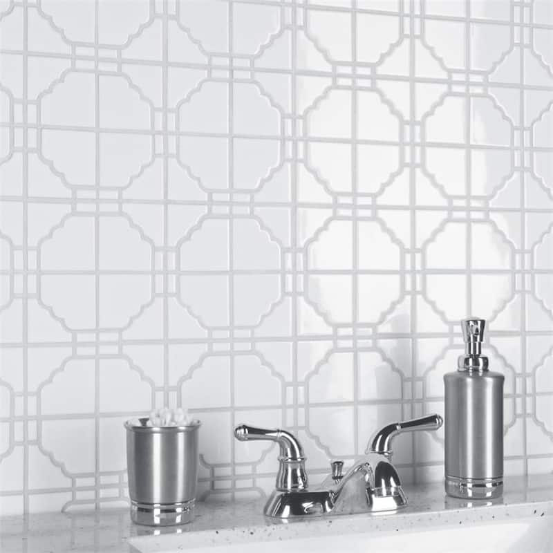 Merola Tile Osaka Glossy White 11-7/8" x 11-7/8" Porcelain Floor and Wall Tile
