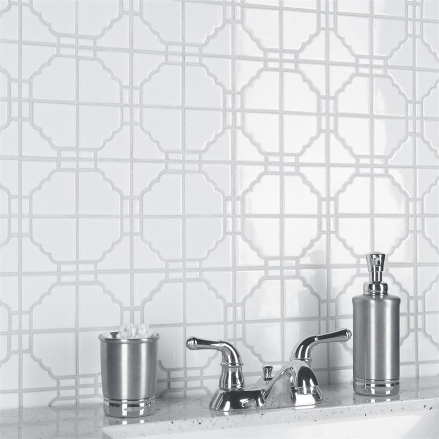 Merola Tile Osaka Glossy White 11-7/8" x 11-7/8" Porcelain Floor and Wall Tile
