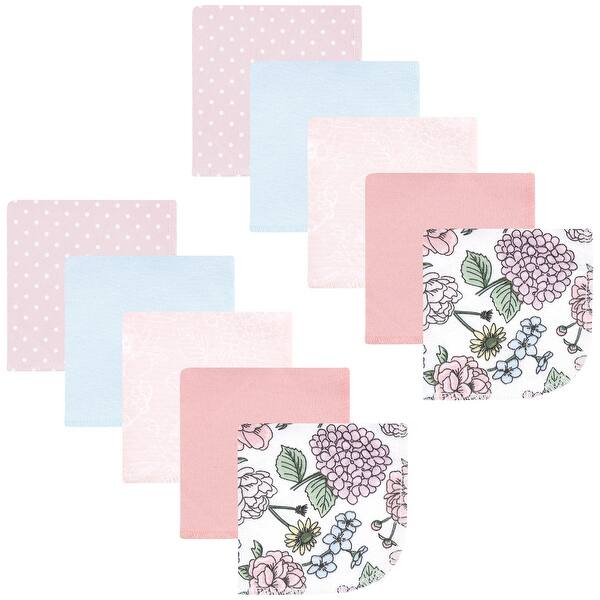 slide 1 of 1, Hudson Baby Infant Girl Flannel Cotton Washcloths, Vintage Blossom 10 Pack, One Size - Vintage Blossom 10 Pack - One Size One Size - Vintage Blossom 10 Pack
