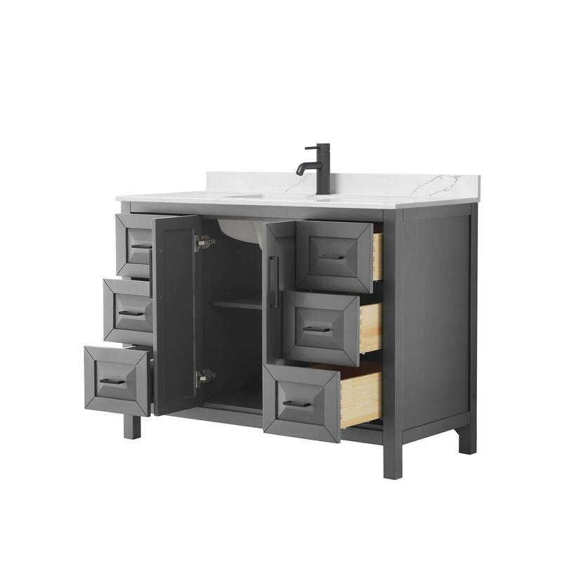 Daria 48-inch Single Vanity, Single Hole Quartz Top