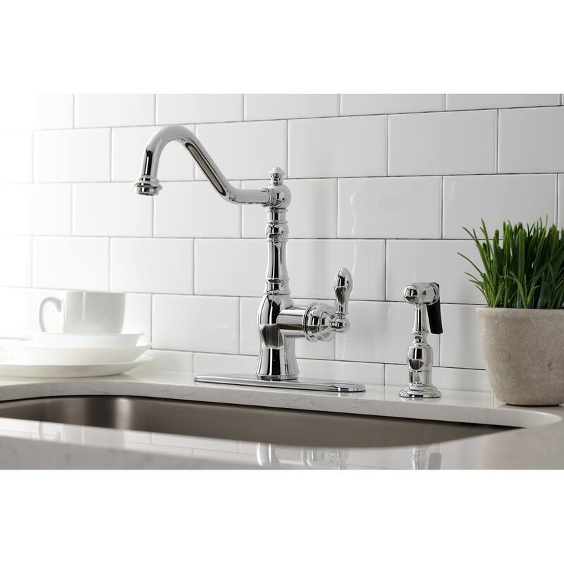 American Classic Single-Handle Kitchen Faucet with Brass Sprayer