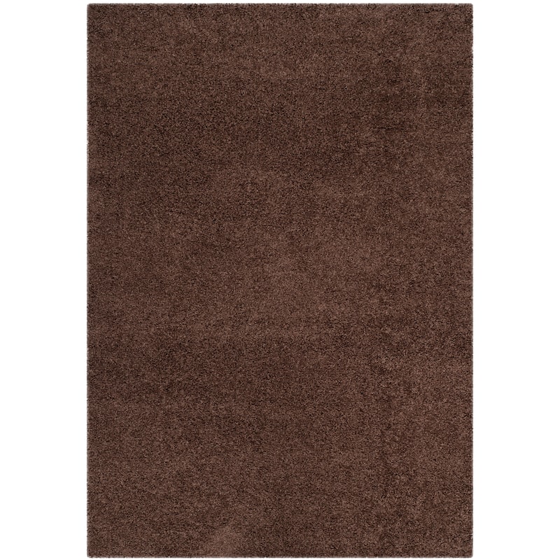 SAFAVIEH Laguna Shag Verdiana Solid Color 2-inch Thick Rug. - 4' x 6' - Brown - Rectangle