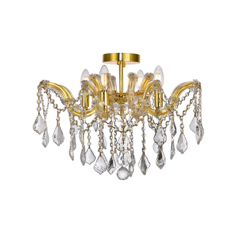 Fleur Illumination Flush Mount D:18in H:15in Lt:4 Gold Finish
