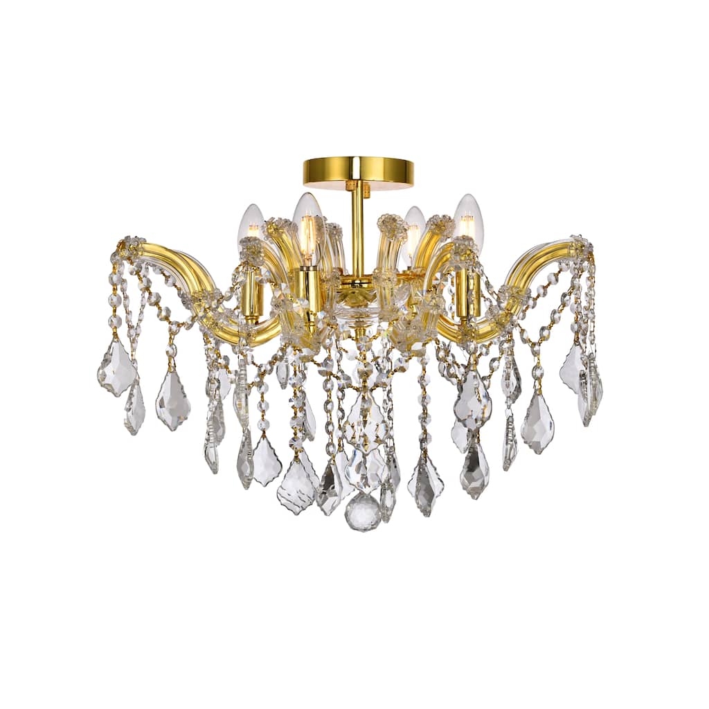 Fleur Illumination Flush Mount D:18in H:15in Lt:4 Gold Finish