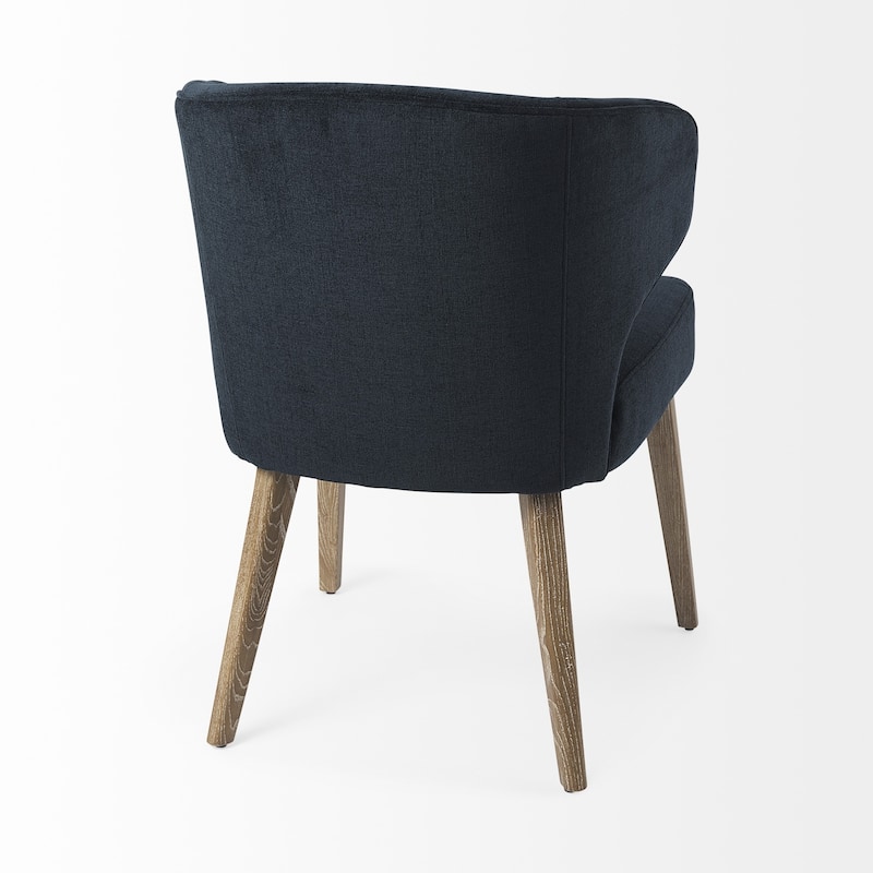 HomeRoots Ivory and Brown Mid Century Wingback Dining Chair - 25" W x 32" H x 22" D
