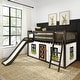 preview thumbnail 11 of 15, Max and Lily Classic Twin over Twin Low Bunk with Easy Slide and Curtain Clay