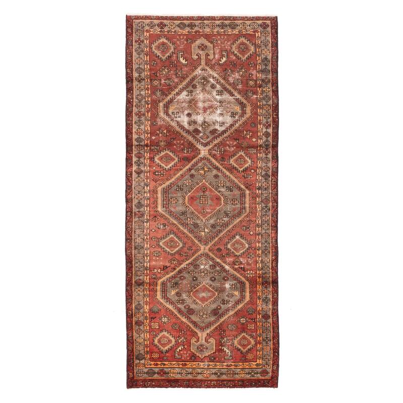 ECARPETGALLERY Hand-knotted Antalya Vintage Dark Copper Wool Rug - 3'6 x 9'1