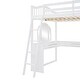 preview thumbnail 15 of 52, Solid Wood Loft Bed with Bulit-in U-shaped Desk and 2 Drawers, Full Size Loft Bedframe with Storage Shelves and Tri-fold Mirror