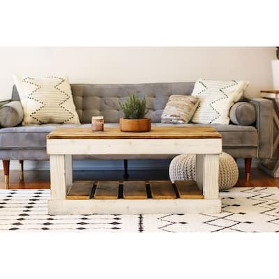 White Combo Slatted Coffee Table