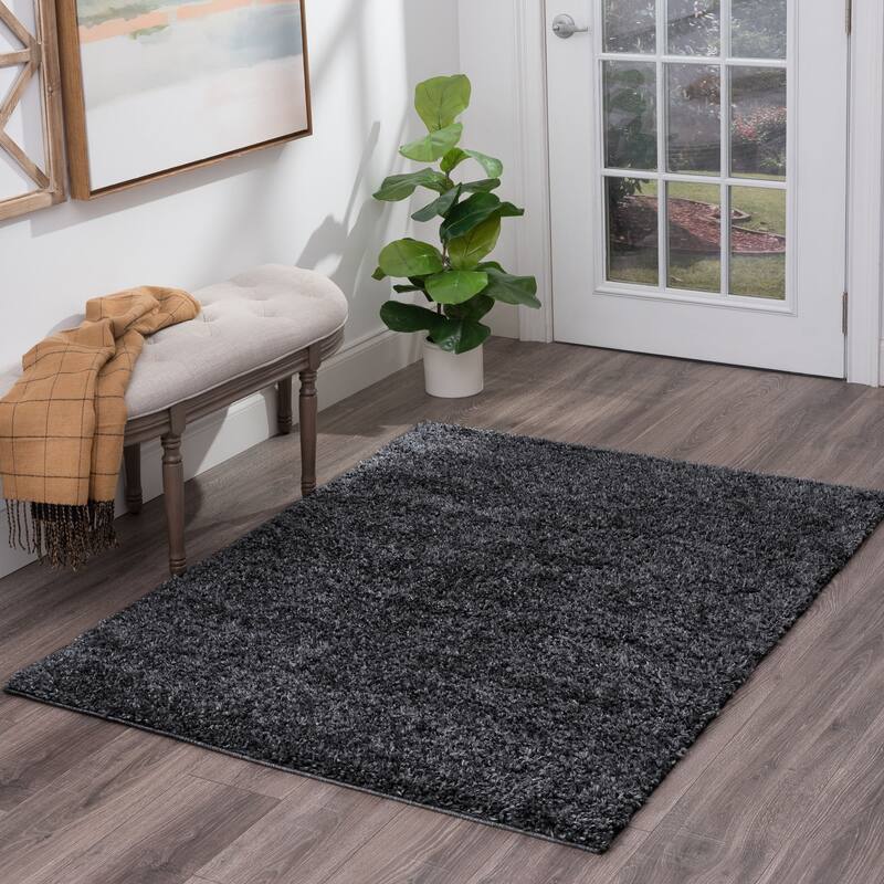 Sohni Shag Farmhouse Solid Color Indoor Area Rug