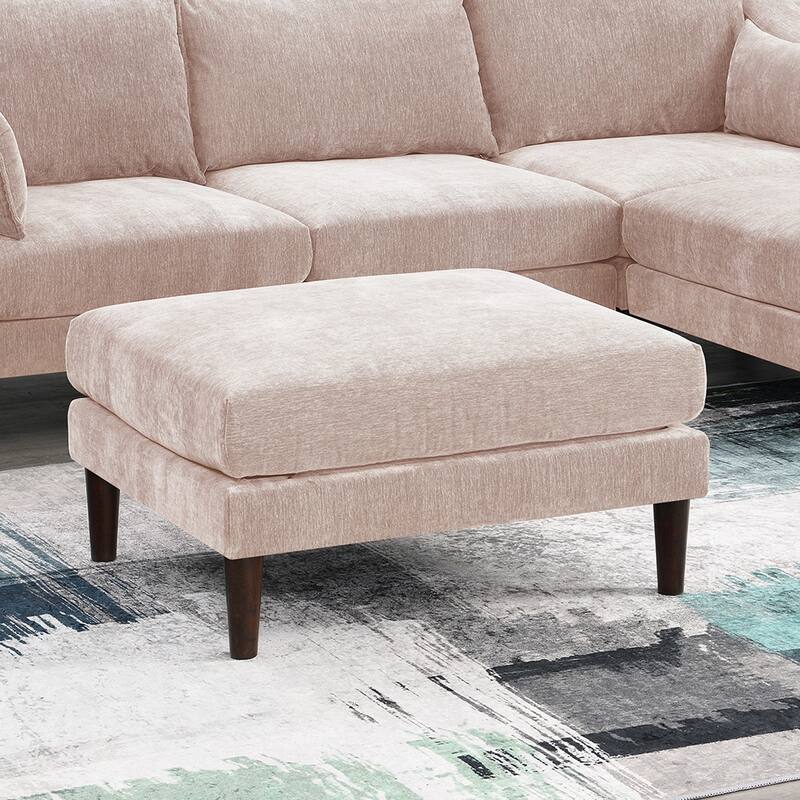 Rectangle Ottoman with Tapered Legs