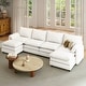 preview thumbnail 12 of 28, Moasis 142 Inch Modular Velvet Sectional Sofa with Movable Ottoman and Pillow Armrest for Living Room