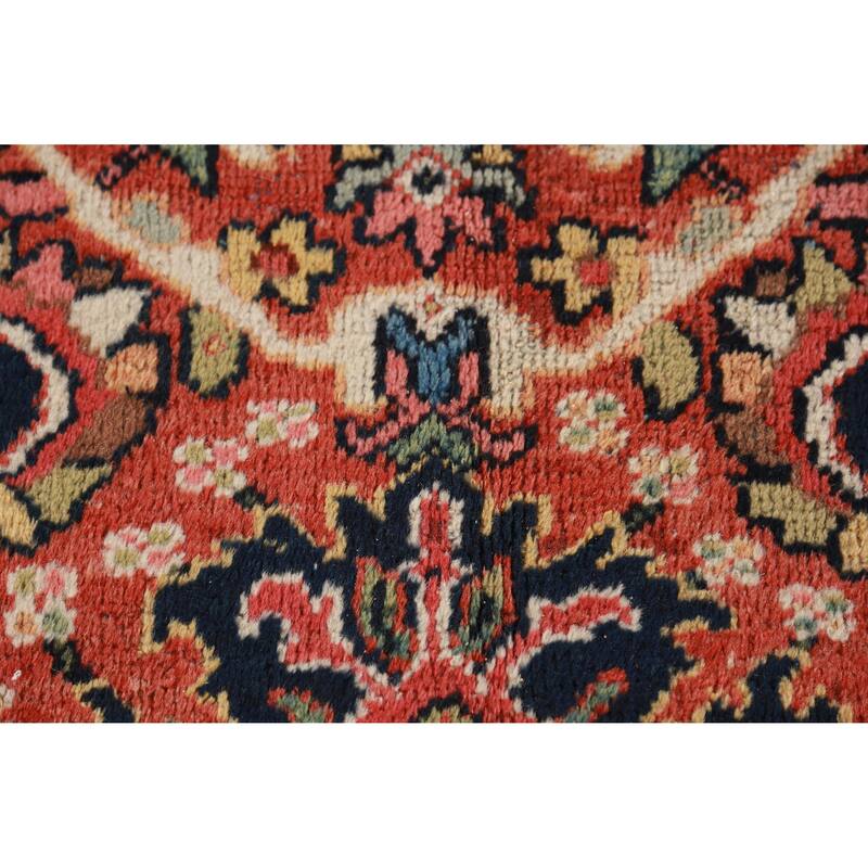 Hand Knotted Oriental 100% Wool Carpet Traditional Floral Oranges & Rust Mahal Area Rug - 10' 6'' X 7' 0''
