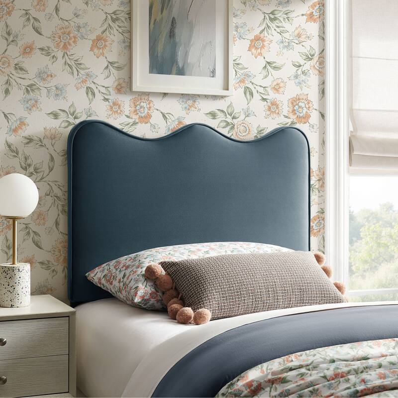 Athena Stain-Resistant Performance Velvet Headboard - Cadet Blue - Twin
