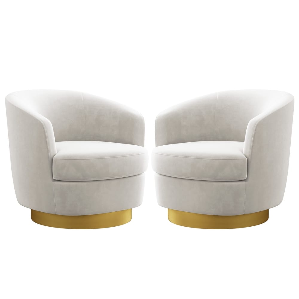 Set of 2 Velvet Swivel Club Chair Set, Soft & Comfotable - 2 Pieces