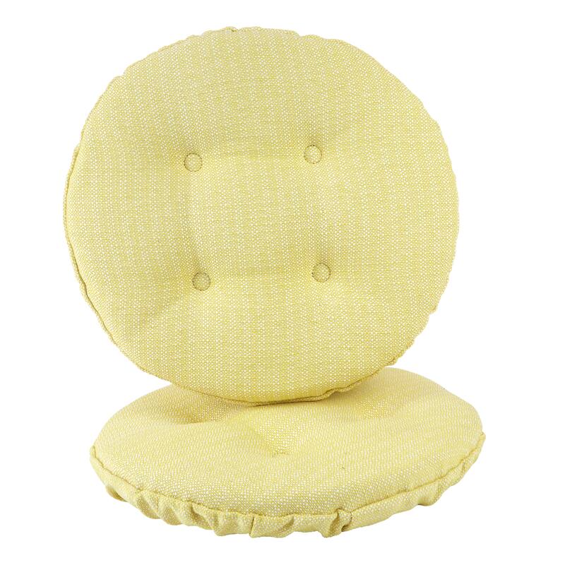 Klear Vu Omega Tufted Barstool Cushion Set - Set of 2 - Yellow