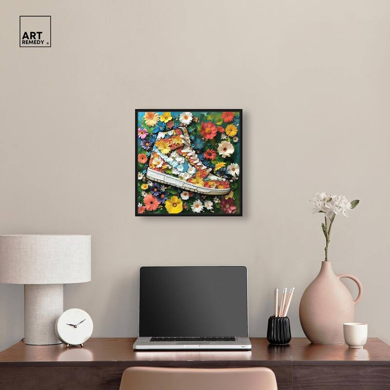 Painted in Floral Sneaker Canvas by Art Remedy