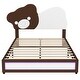 preview thumbnail 5 of 10, Flannel Upholstered Platform Bed with LED Light Strips and Bear Shaped Headboard