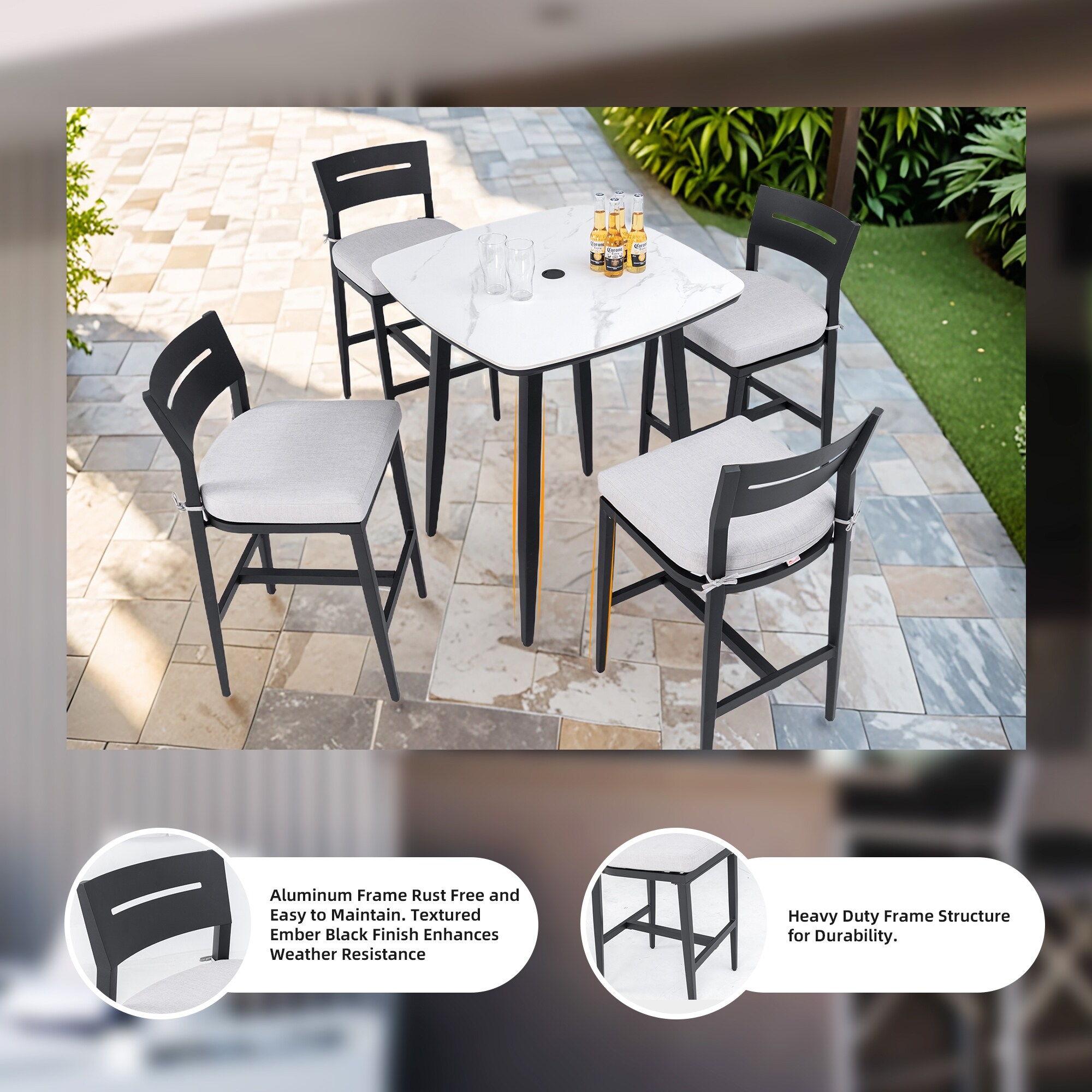 Modern Outdoor 2PC Bar Stools (No Including Table)
