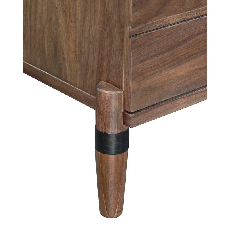 Bridgevine Home Tranquility Bookcase Pier, No Assembly Required, Walnut Finish