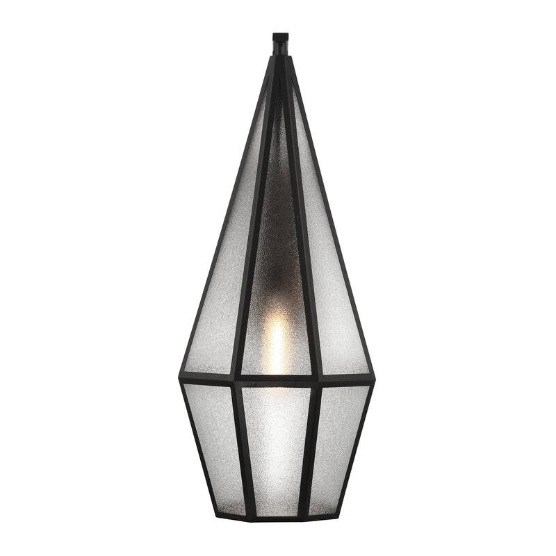 Peninsula 1-Light Outdoor Wall Lantern in Matte Black
