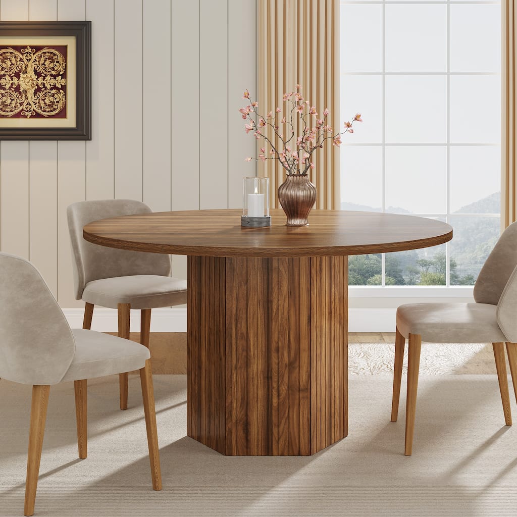 Oak Wood Round Dining Table, Kitchen Living Room Bistro Accent Table