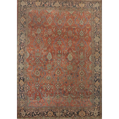 Hand Knotted Oriental 100% Wool Carpet Traditional Floral Oranges & Rust Sultanabad Area Rug - 9' 9'' X 8' 9''