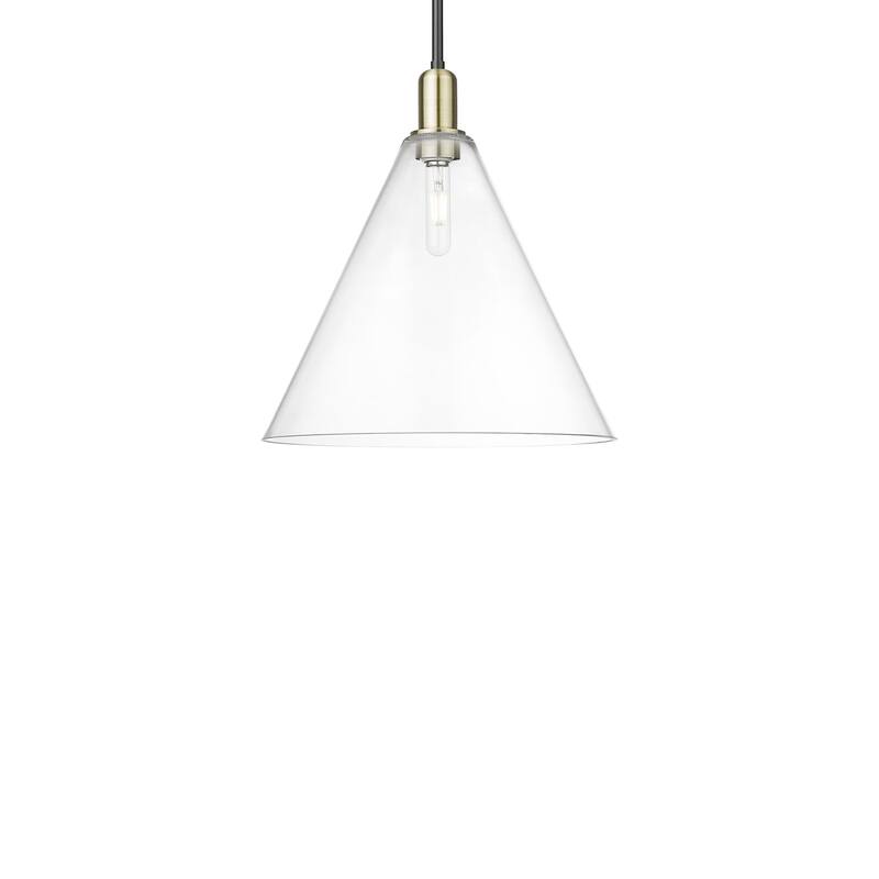 Innovations Lighting 716-1S-18-16 Berkshire Glass Pendant Berkshire - Black Antique Brass / Clear