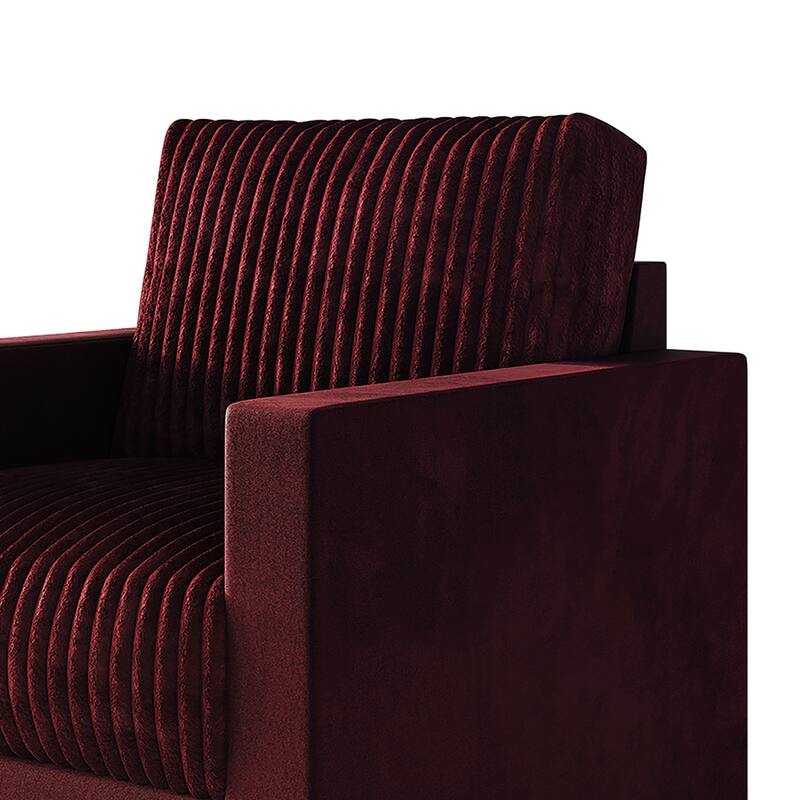 CraftPorch Corduroy Mid-Century Modern Velvet Upholstered Arm Chair
