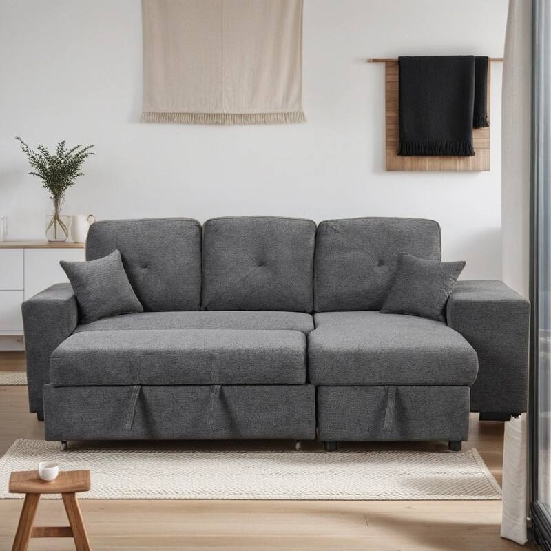 Reversible LShaped PullOut Sleeper Sectional Sofa Bed With Storage