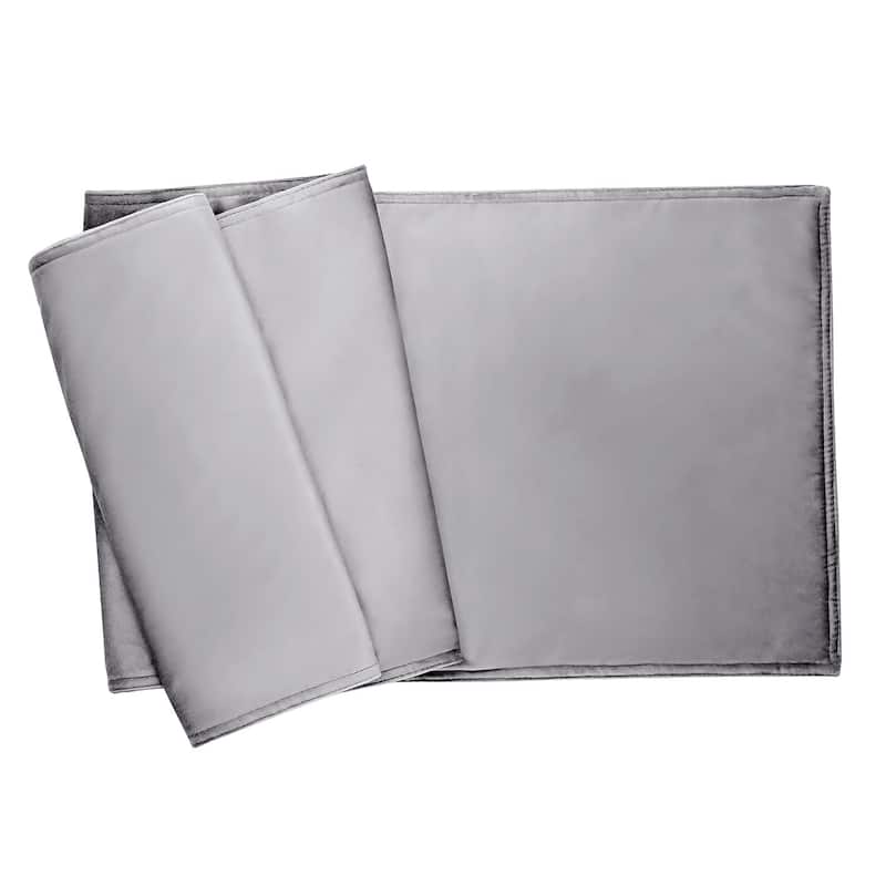 Sparkles Home Plain Table Runner - Silver Velvet