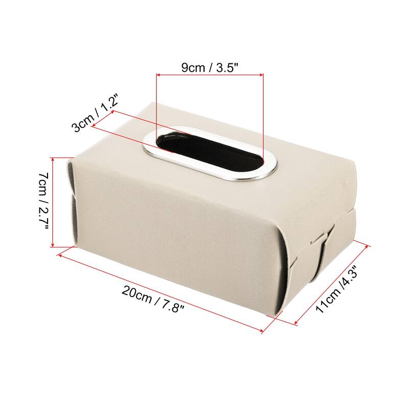 7.8x4.3x2.7" Tissue Box Cover, Rectangle Napkin Paper Towel Dispenser Holder for Countertop Home Office Car