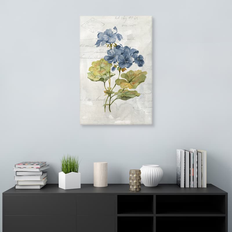 Blue Linen Geranium by Carol Robinson Canvas Art Print