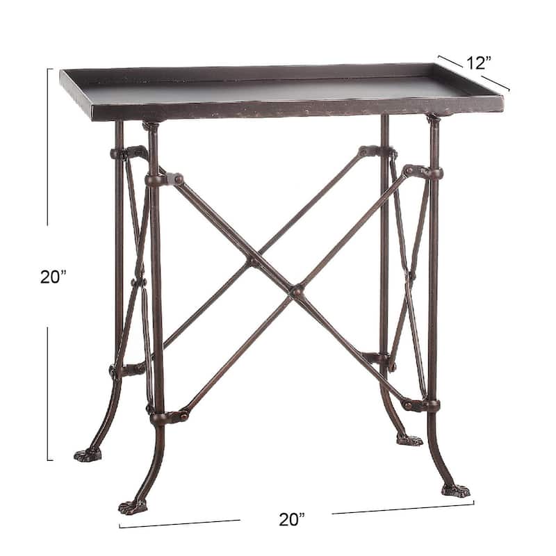 Rectangular Metal Side Table with Unique Claw Sole Feet
