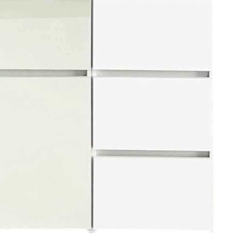 Ely Closet Cabinet Set, Center Mirror Front, 7 Drawers, 71 Inch, White