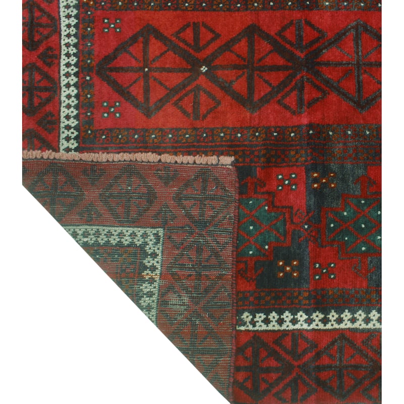 Fine Vintage Distressed Bekzod Red/Burgundy Runner - 3'7" x 7'10"