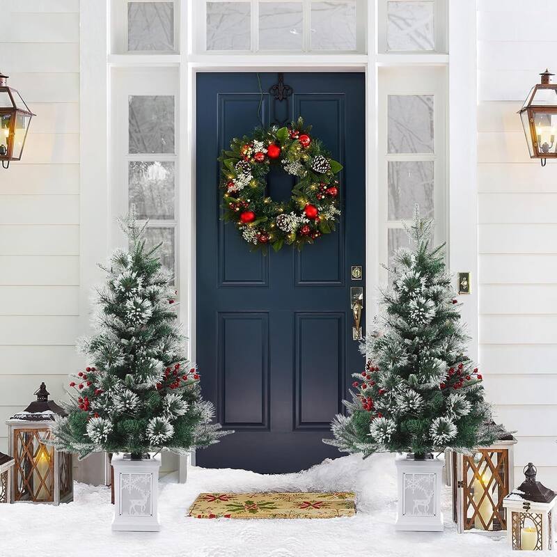 3 Ft Artificial Pre-Lit Christmas Tree, Deer lightbox Box