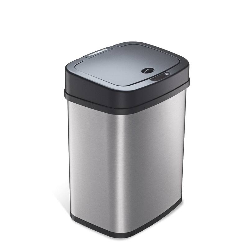 NINESTARS 2 Piece Stainless Steel Motion Sensor Trash Can Set 13 Gallon & 4 Gallon Combo CB-DZT-50-28/15.5